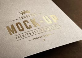 gold foil free paper logo mockup