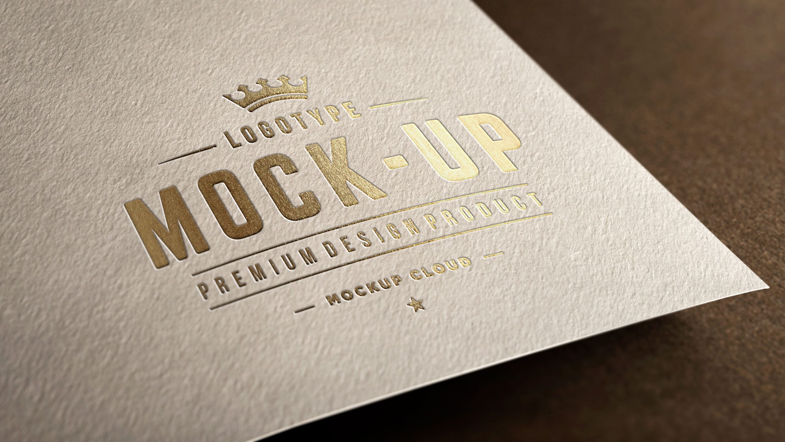 Gold Engraved Free Paper Logo MockUp