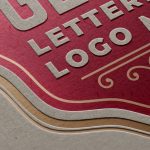 cardboard letterpress logo mockup