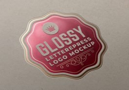 cardboard letterpress logo mockup