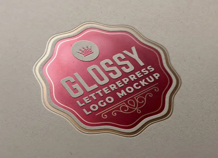 cardboard letterpress logo mockup