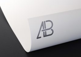 silver foil logo mockup free