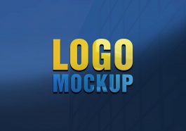 3D Glass Window Logo MockUp PSD - Front View