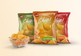 free chips plastic bag mockup