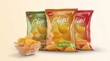 free chips plastic bag mockup