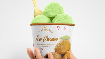 free ice cream cup mockup