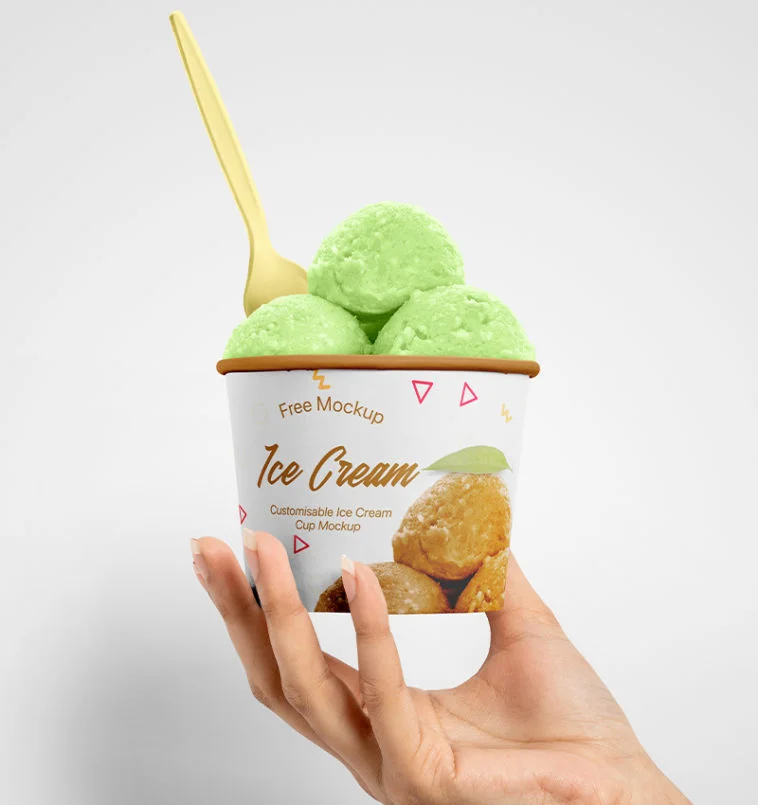 free ice cream cup mockup