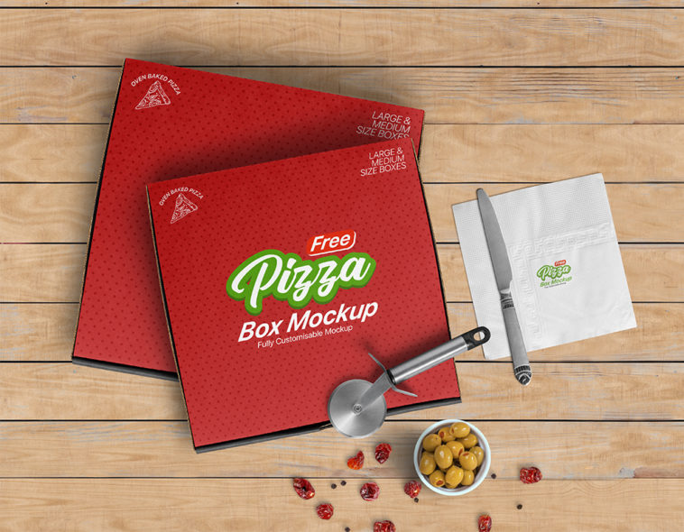 free pizza box mockup