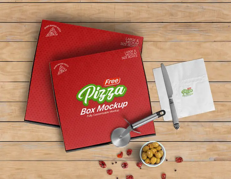 free pizza box mockup