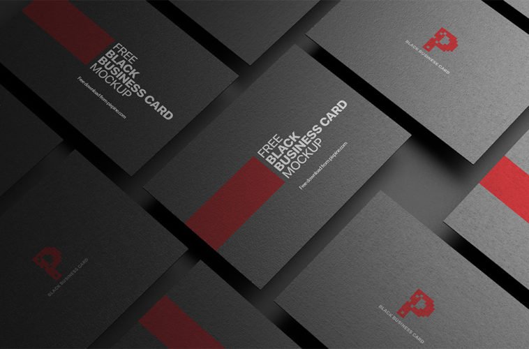 black business card mockup