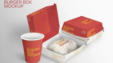 free burger box mockup