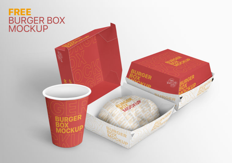 free burger box mockup