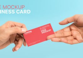 free business card mockup in hands