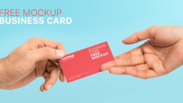 free business card mockup in hands