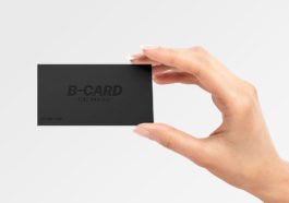 free business card in woman hand