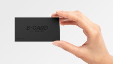 free business card in woman hand