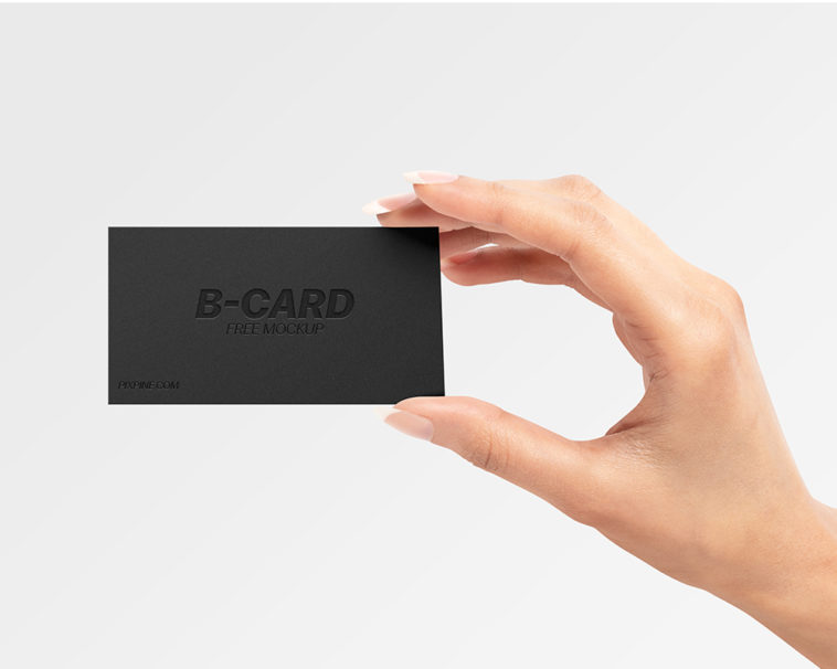 free business card in woman hand