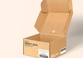 free cardboard shipping box mockup