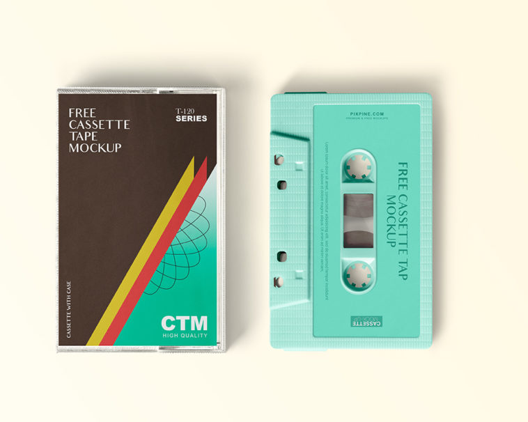 free cassette case mockup