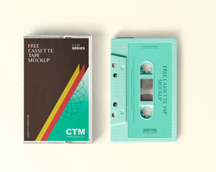 free cassette case mockup