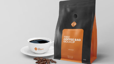 free coffee bag mockup