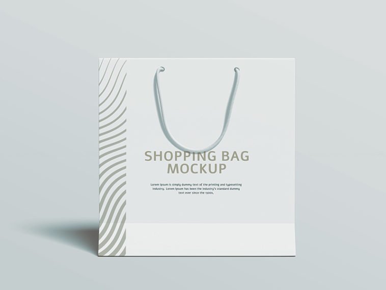 free paper bag mockup