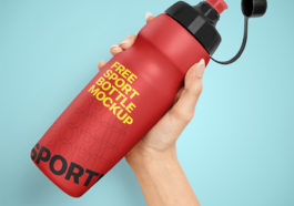 free sports bottle mockup