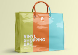 vinyl shopping bag mockup