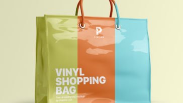 vinyl shopping bag mockup