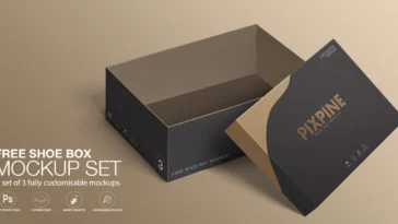 open shoe box mockup