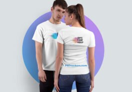 couple t-shirt mockup free download