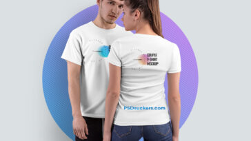 couple t-shirt mockup free download