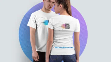 couple t-shirt mockup free download