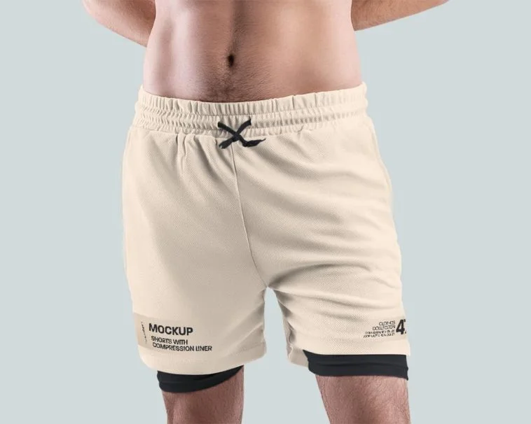 free mesh shorts mockup