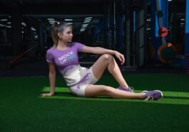 woman sports dress tshirt and shorts mockup