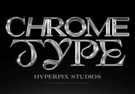 free chrome text effect mockup psd