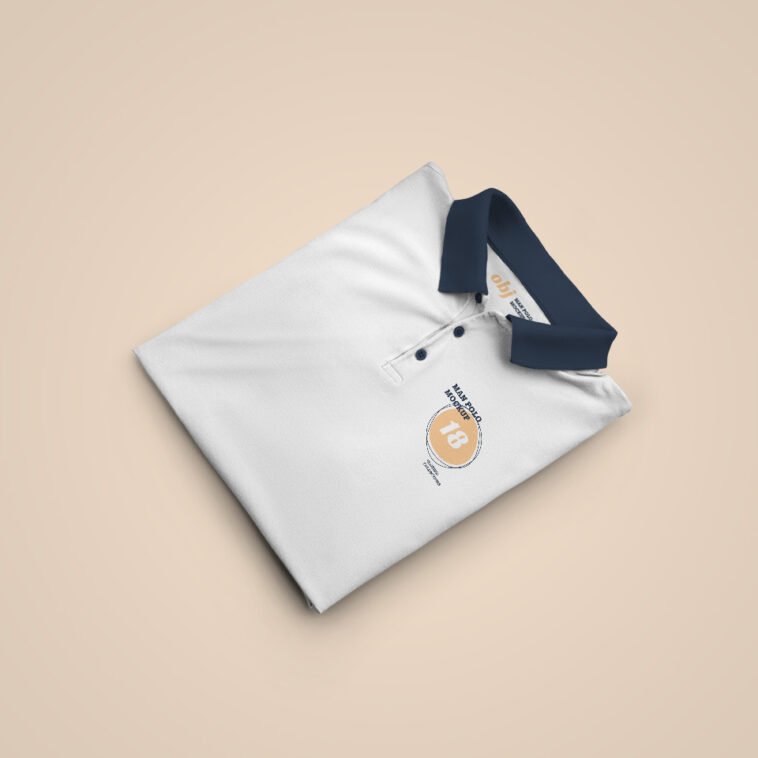 Folded Polo T-shirt MockUp