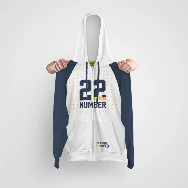 Hanging Hoodie With Zip MockUp